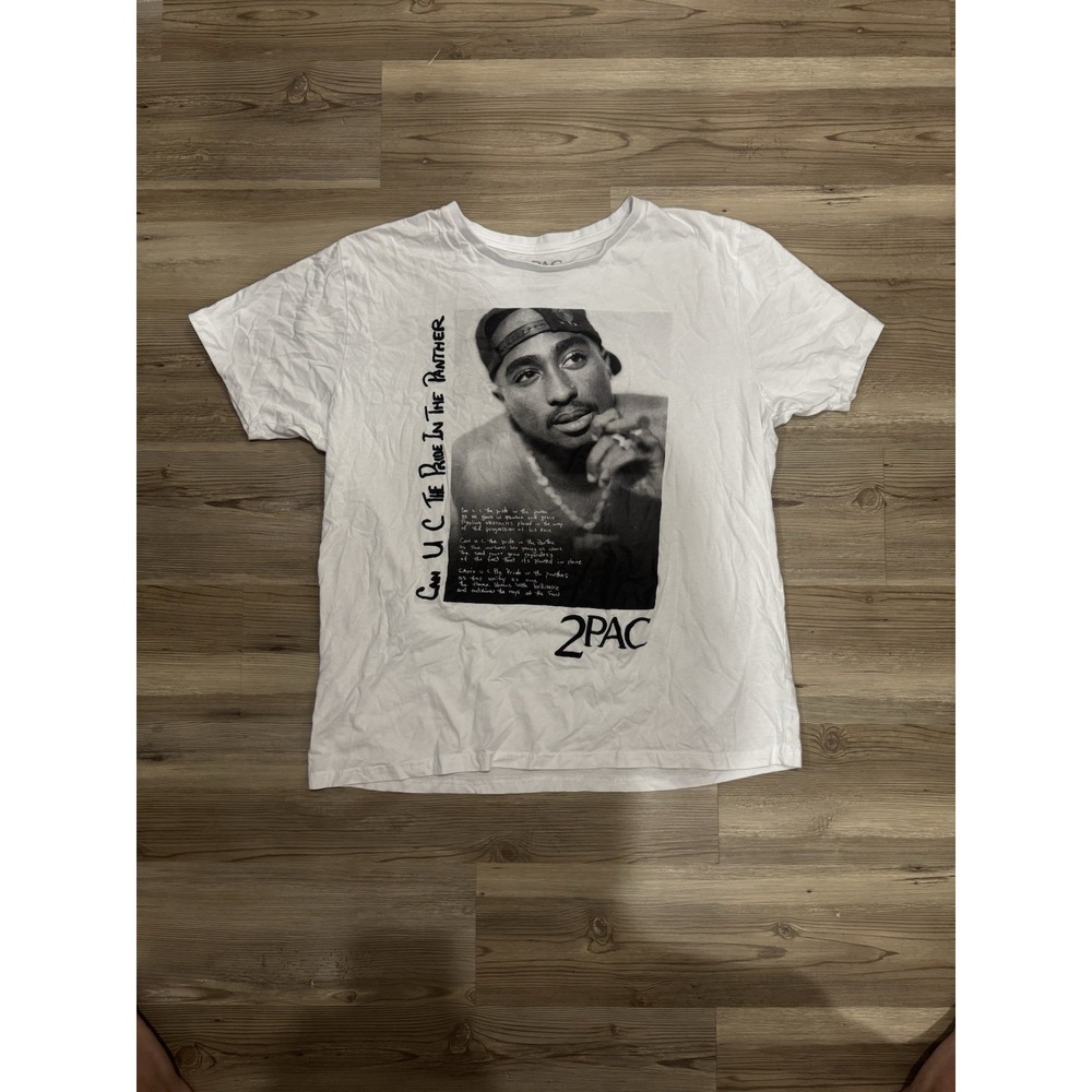 2Pac Tupac Shakur Can U C Pride Panther T Shirt Mens XL Bravado White Rap Tee